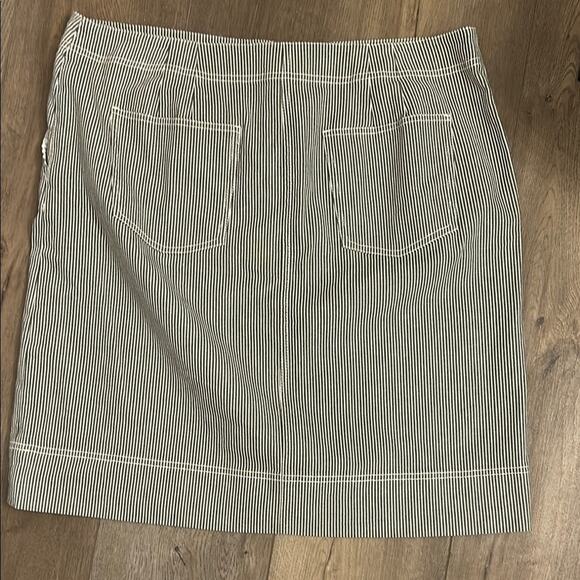Talbots Women’s Gray White Striped Nautical Summer Classic Basic Skirt Size 14 - Picture 7 of 8